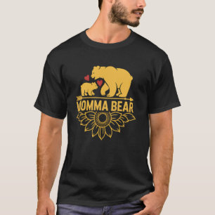 Camiseta Momma Bear Girassol para Mulheres, Mães e Momm