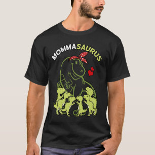 Camiseta Mommasaurus Momma 6 Crianças Dia de as mães Dinoss