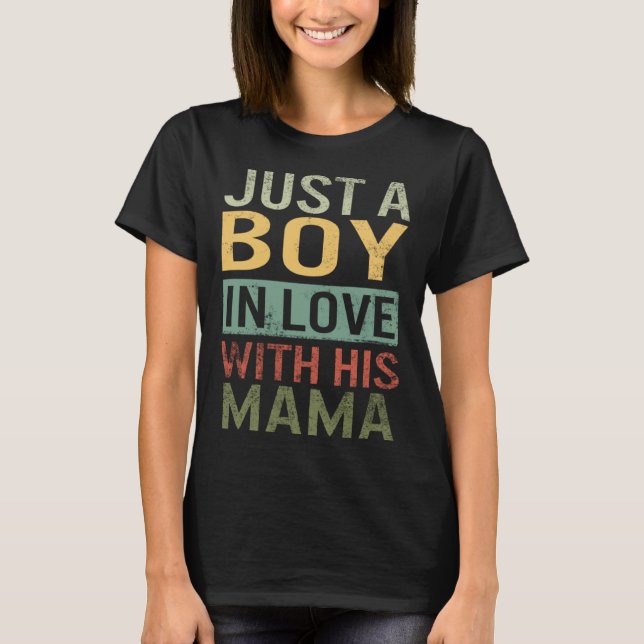 Camiseta Mommy and Me Matching Mother Son Outfit Boy Love H (Frente)