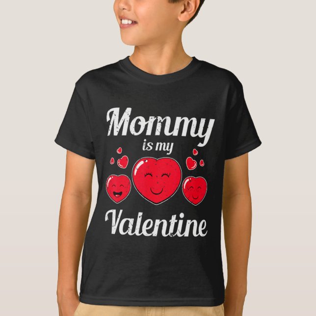 Camiseta Mommy Is My Valentine Valentines Day Heart Love Bo (Frente)