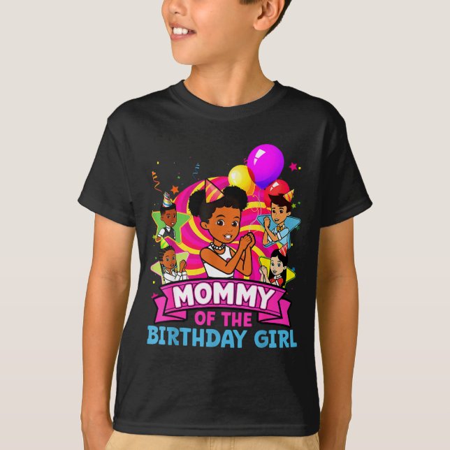 Camiseta Mommy Of Birthday Girl Gracie Nk Doll Family Decor (Frente)