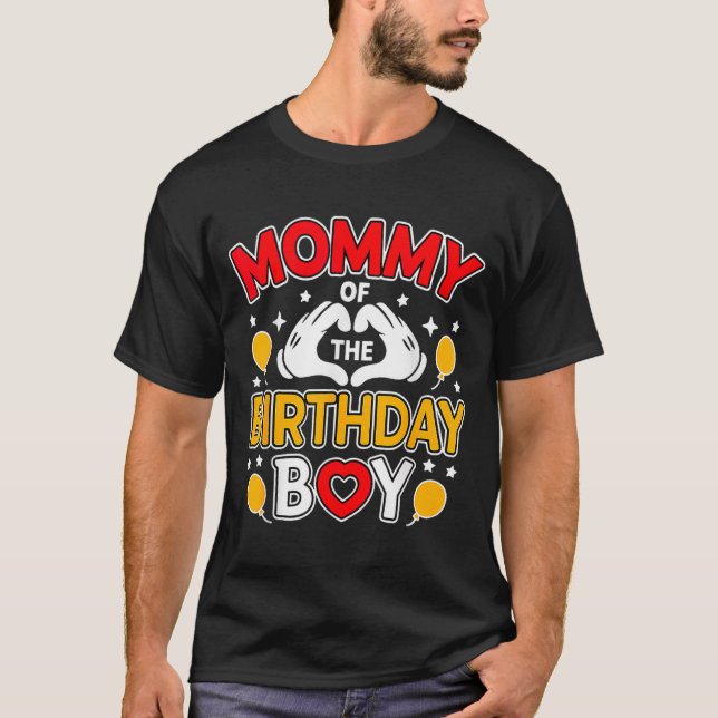 Camiseta Mommy Of The Birthday Boy Family Party Birthday  (Frente)
