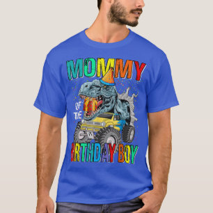 Camiseta Mommy Of The Birthday Boy Monster Truck Dinosaur