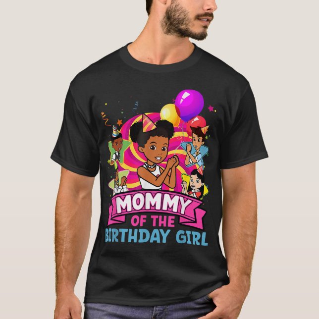 Camiseta Mommy The Birthday Girl Party Pink Doll Family Dec (Frente)
