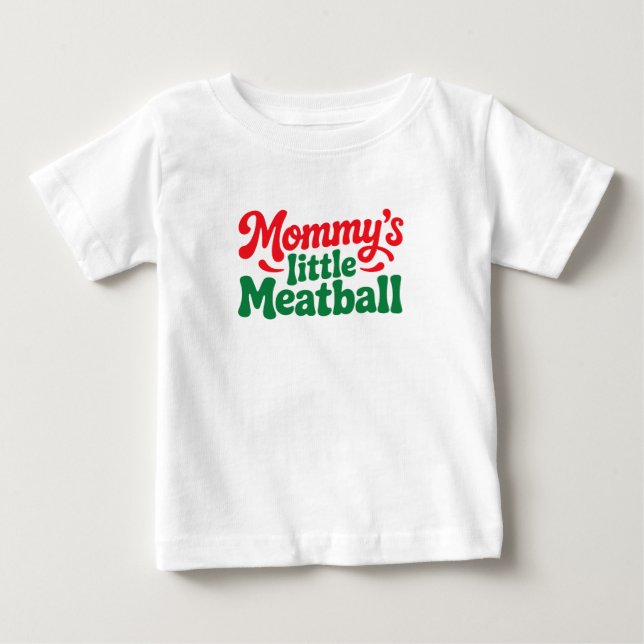 Camiseta Mommy's Little Meatball Mommy Baby Italian Toddler (Frente)