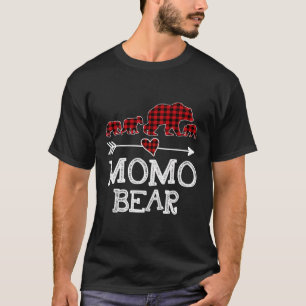 Camiseta Momo Bear Christmas Pajama Red Xadrez Buffalo Fami