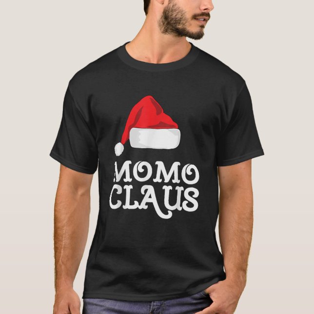 Camiseta Momo Claus Christmas Santa s Hat Pajama Family Xma (Frente)