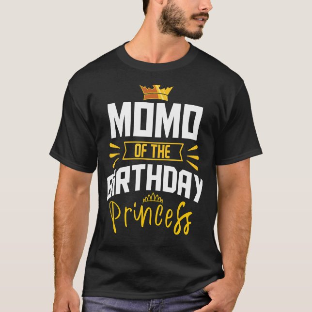 Camiseta Momo do aniversário da festa princesa de aniversár (Frente)