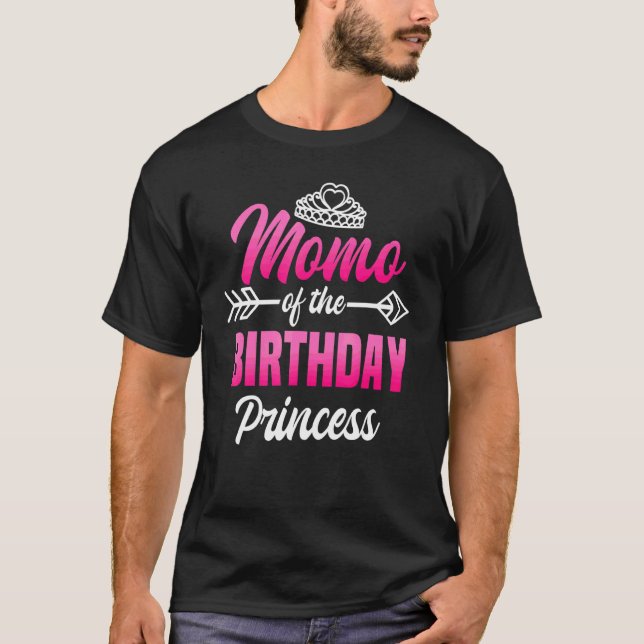 Camiseta Momo do aniversário da festa princesa de aniversár (Frente)