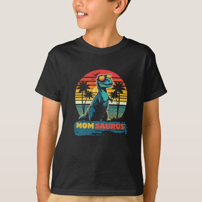 Camiseta Momsaurus Rex Dinosaur Maman Saurus Famille Corres (Frente)