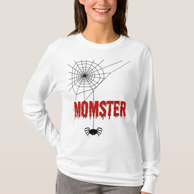 Camiseta Momster Dripping Blood Font and Spider (Frente)