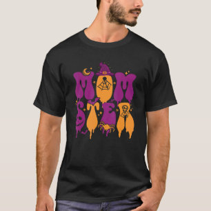 Camiseta Momster Halloween Mamãe Spooky Família Groovy Matc