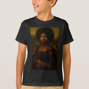 Camiseta Mona Lisa Afro Negra Americana Africana Melanina P