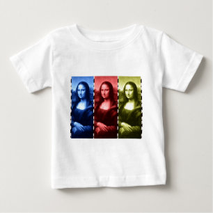 Camiseta Mona Lisa Animal Imprime Cores Primárias