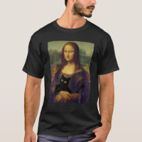 Mona Lisa Com Gato Engraçado De Pintura T