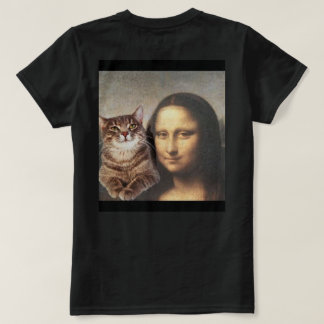 Camiseta Mona Lisa e amigo do gato