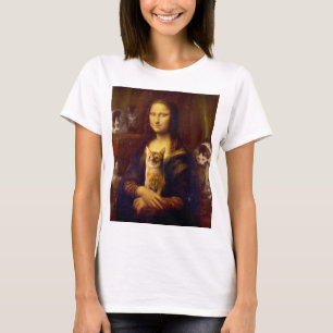 Camiseta Mona Lisa e seu gato