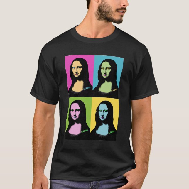 Camiseta Mona Lisa - Estilo de Arte Pop (Frente)