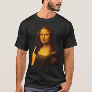 Camiseta Mona Lisa Funny Painting Middle Finger Sticker3235