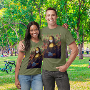 Camiseta Mona Lisa Jogando Em Segurança Ao Redor De Corona