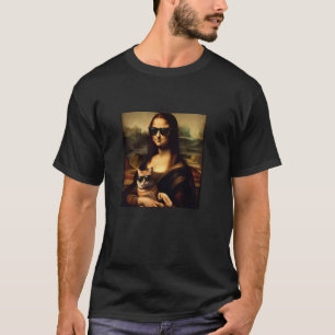 Camiseta Mona Lisa Legal com Óculos de Sol e Gato