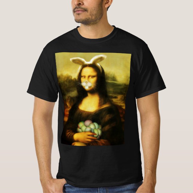 Camiseta Mona Lisa, O Coelhinho Da Páscoa (Frente)