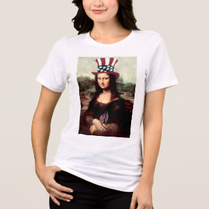 Camiseta Mona Lisa Patriótica - Pronta para o Dia da Indepe