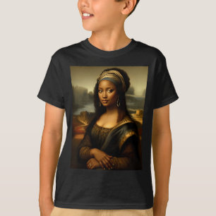 Camiseta Mona Lisa Preta História Negra Americana Mon