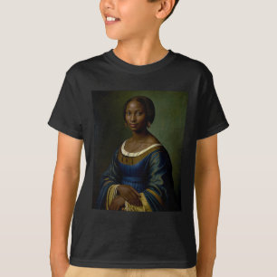 Camiseta Mona Lisa Preta Mês da História Negra Mulher Negra
