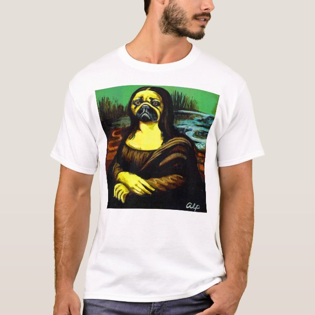 Camiseta Mona-Lisa-Pug $22,95 (Frente)