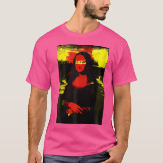 Camiseta Mona Lisa Red Yellow Modern Art Punk Leonardo Da V