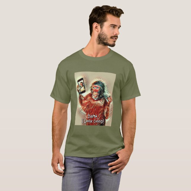 Camiseta Mona Lisa Sorri, Eu Estou Bem Feliz Ape (Frente Completa)