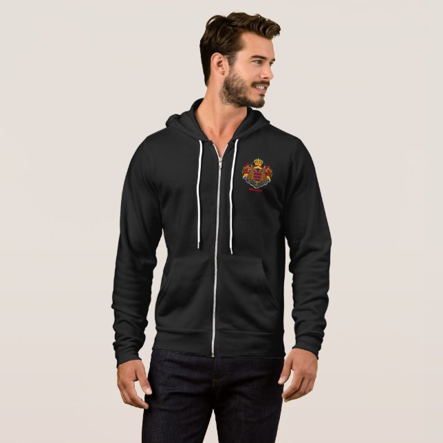 Camiseta Mônaco / Casaco de armas / Zip (Frente Completa)
