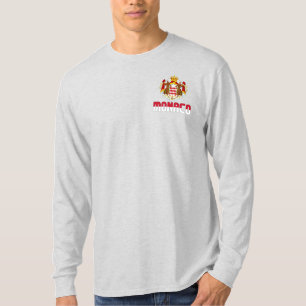 Camiseta Mônaco Flag e Casaco de Armas Patriótica