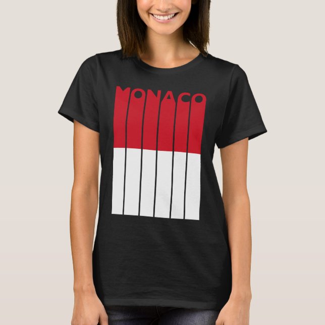 Camiseta Monaco  Vintage Monaco Flag Monacan Flag (Frente)