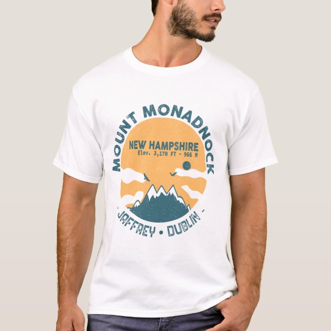 Camiseta Monadnock New Hampshire - Retro Vintage (Frente)