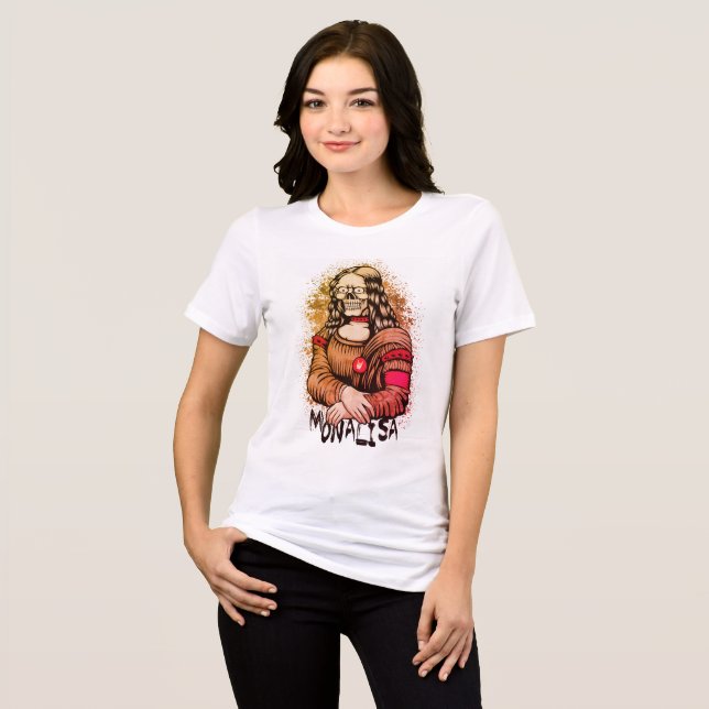 Camiseta monalisa do crânio (Frente Completa)