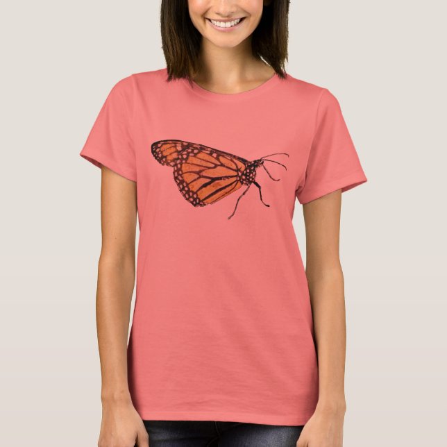 Camiseta Monarca de Borboleta Ringer T-Shirt (Frente)