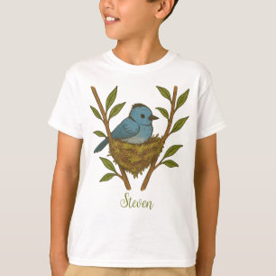 Camiseta Monarca de Nápoles Negra Enfiada Entre As Folhas