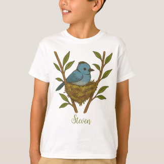 Camiseta Monarca de Nápoles Negra Enfiada Entre As Folhas