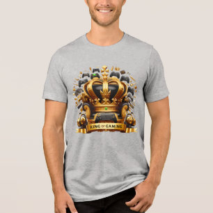 Camiseta Monarquia de Jogos Coroa Dourada Emblema Real