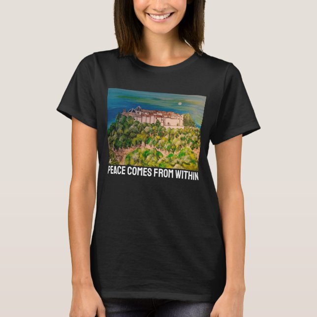 Camiseta Monasterio de San Miguel Pintura por Alfred Fox (Frente)