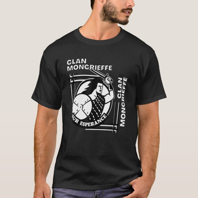 Camiseta Moncrieffe Clan Gaelic Motto Swordsman (Frente)