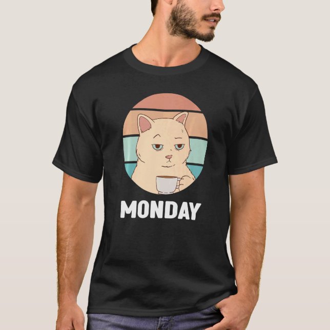 Camiseta Monday Outfit  Cute Cat I hate Mondays (Frente)