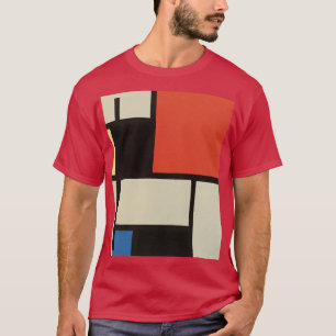 Camiseta Mondrian Composition Modern Abstrato Cardinal