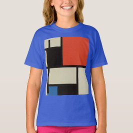 Camiseta Mondrian Composition Modern Abstrato Deep Royal