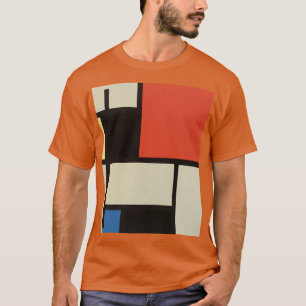 Camiseta Mondrian Composition Modern Abstrato Texas Orange