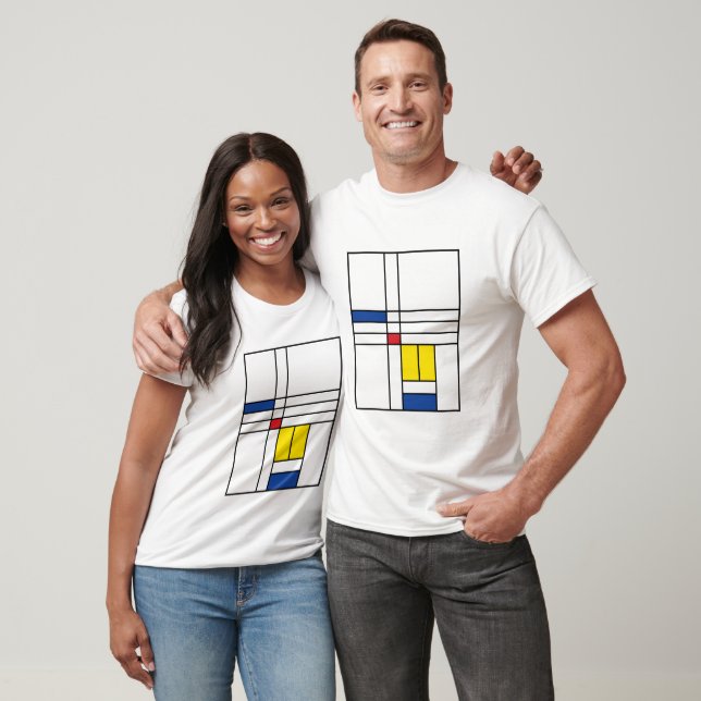 Camiseta Mondrian Minimalist Geométrico De Stijl Modern Art (Unissex)
