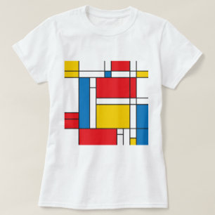 Camiseta Mondrian moderno inspirou o teste padrão gráfico