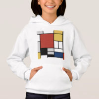 Mondrian Painting Red Plane Yellow Black Cinza Blu